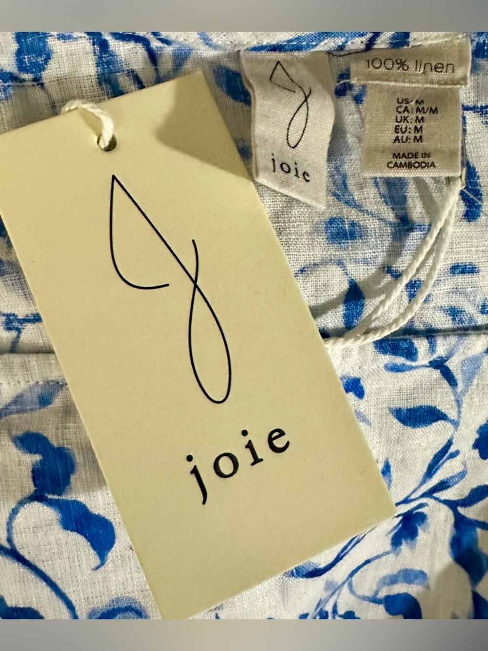 NWT Joie 100% Linen Midi Skirt & Cropped Tank Top Set in Blue/White Bora Print - Picture 9 of 12